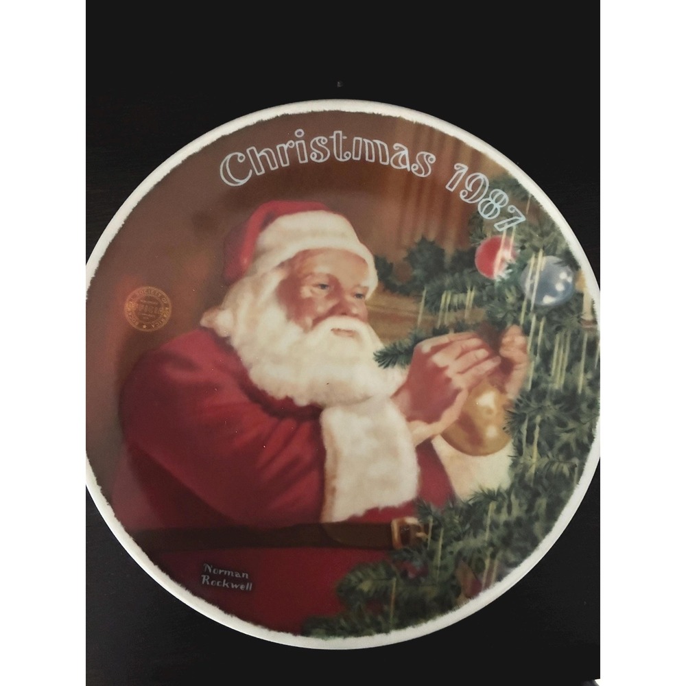 Knowles Norman Rockwell Santa's Golden‎ Gift 1987 Fine China Limited Plate